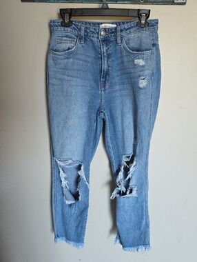 Flying Monkey Light Blue Distressed Ankle Jeans